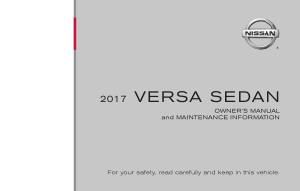 2017 Nissan VERSA SEDAN Owner Manual
